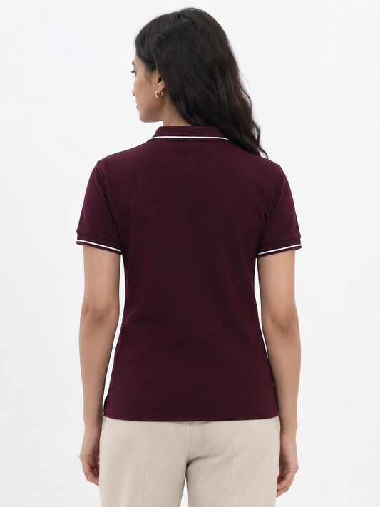 WOMEN'S BURGUNDY POLO SHIRT