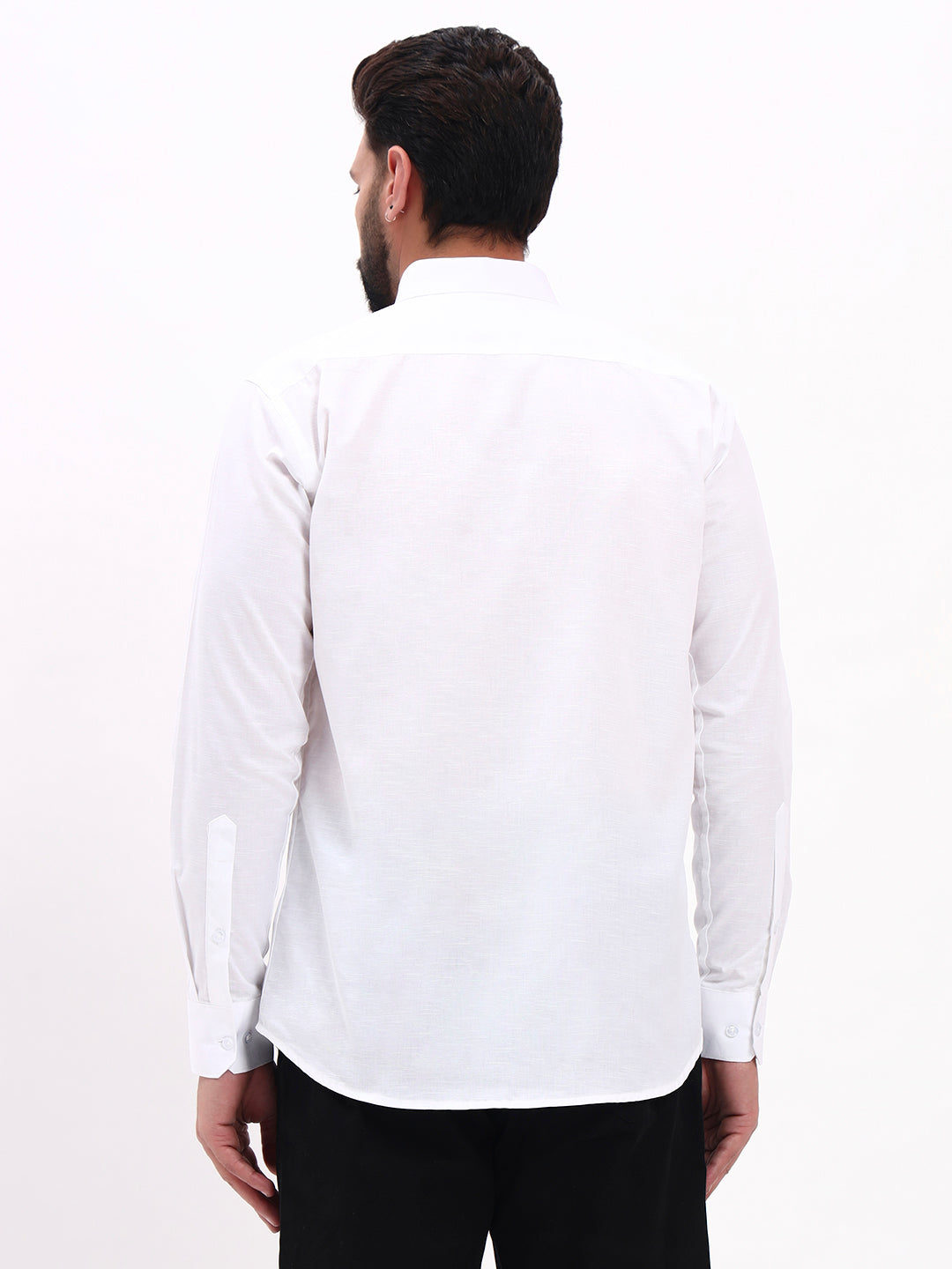 WHITE LINEN COTTON SHIRT