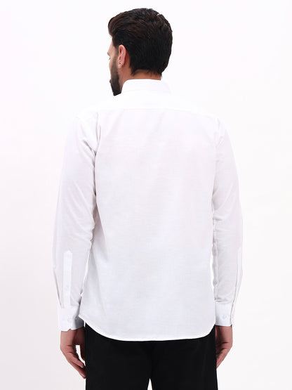 WHITE LINEN COTTON SHIRT