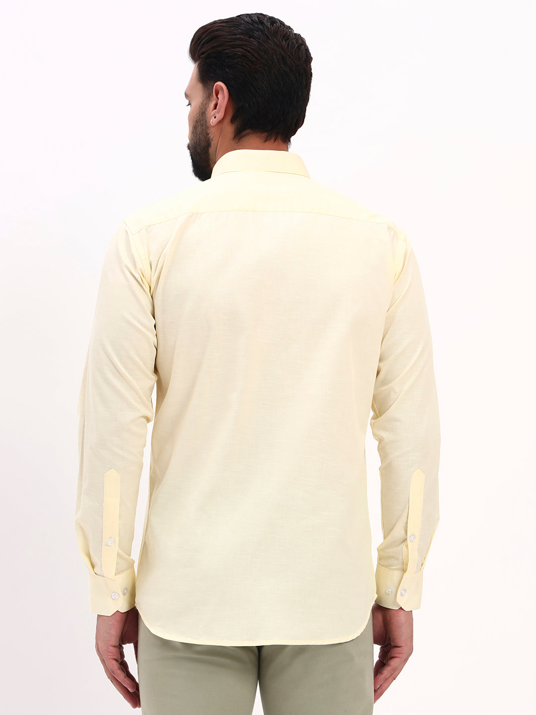 LIGHT YELLOW LINEN COTTON SHIRT