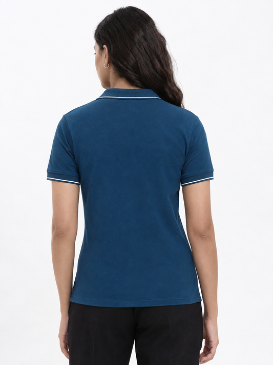 WOMEN'S TEAL BLUE POLO SHIRT