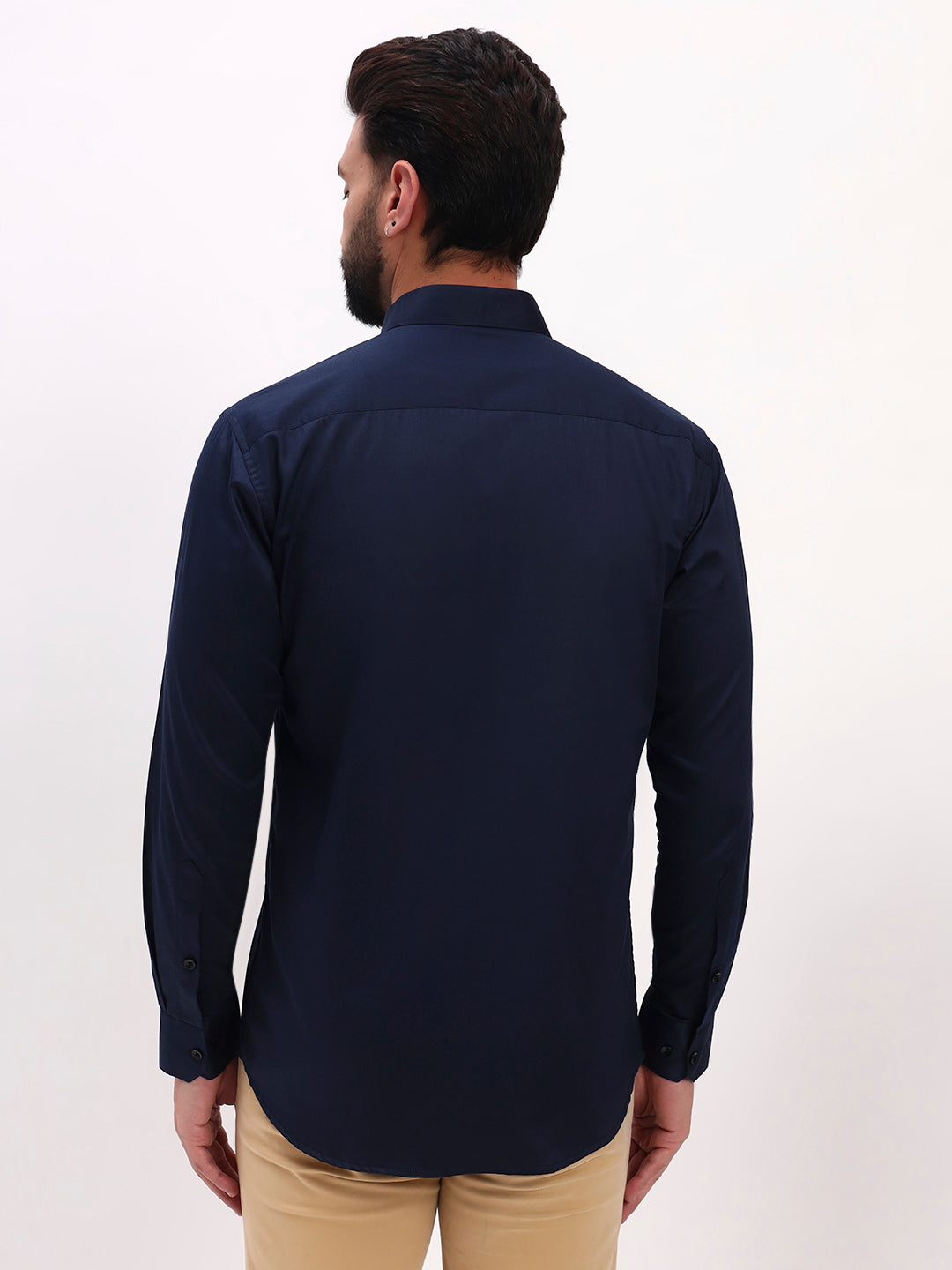 NAVY BLUE SATIN SHIRT