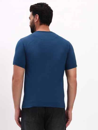 TEAL BLUE SOLID T-SHIRT