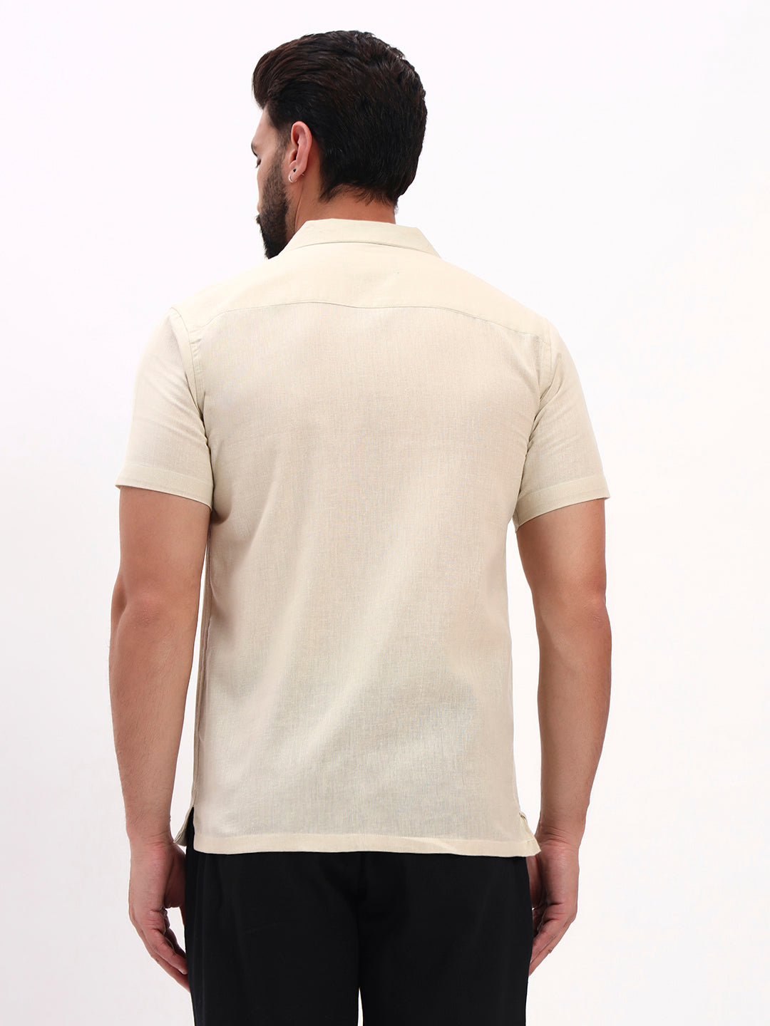 BEIGE FLORAL EMBROIDERED SHIRT