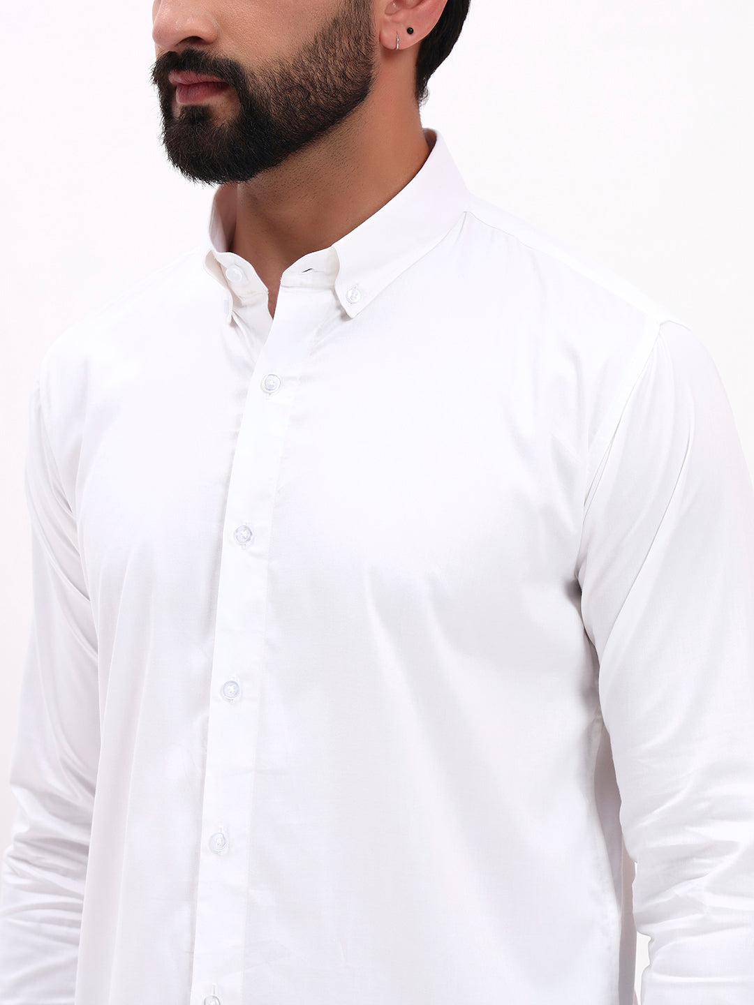 WHITE SATIN SHIRT