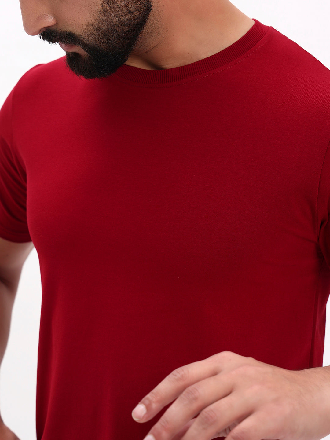 MAROON SOLID T-SHIRT