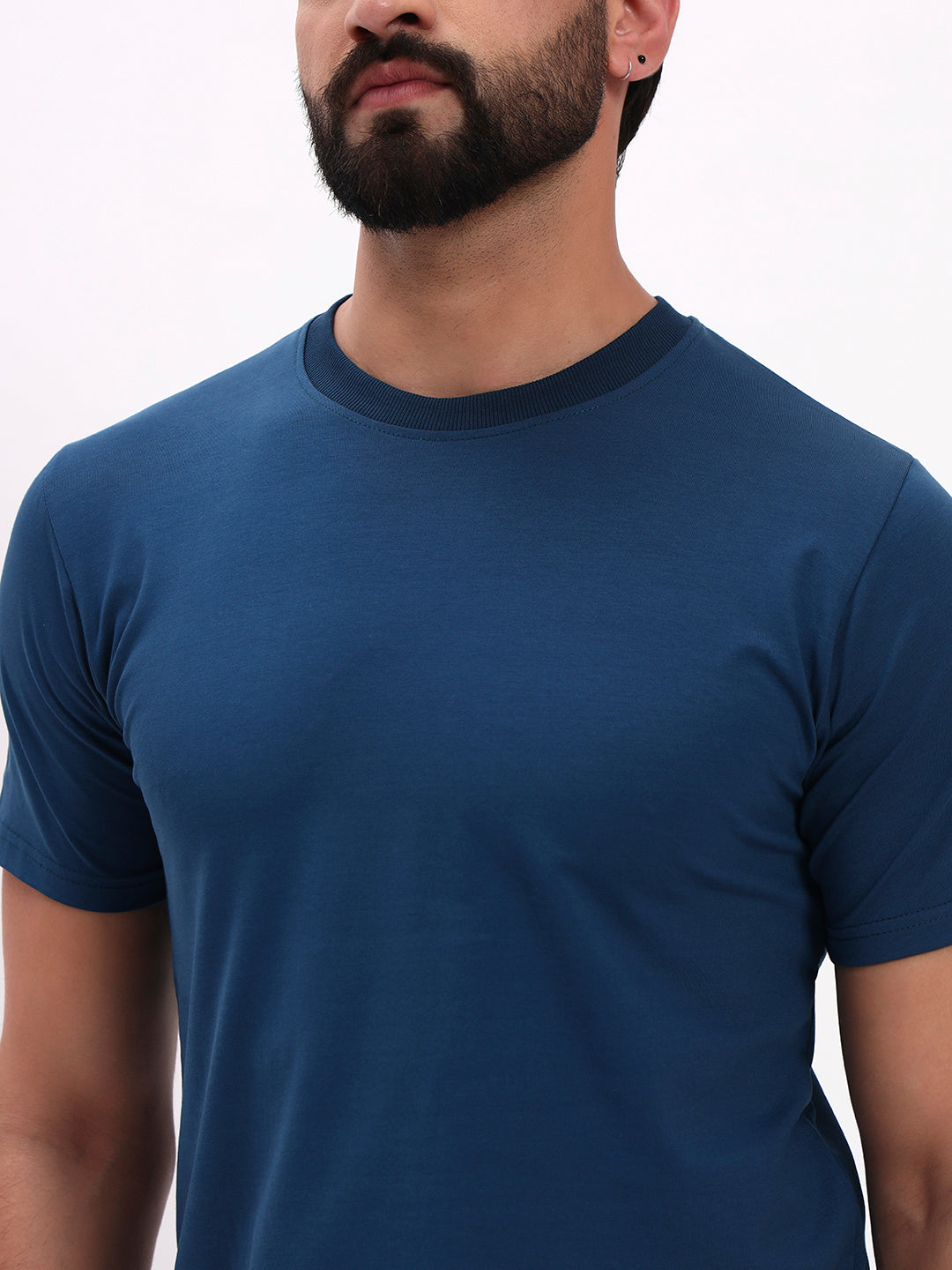 TEAL BLUE SOLID T-SHIRT