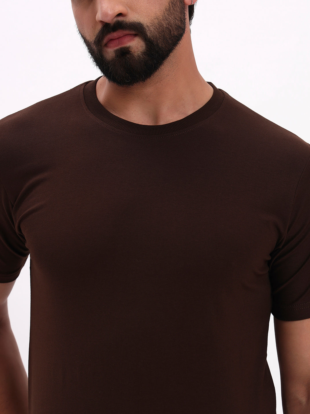 DARK BROWN SOLID T-SHIRT