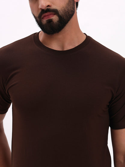 DARK BROWN SOLID T-SHIRT