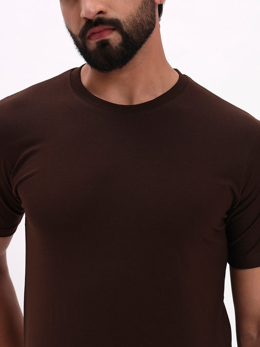 DARK BROWN SOLID T-SHIRT