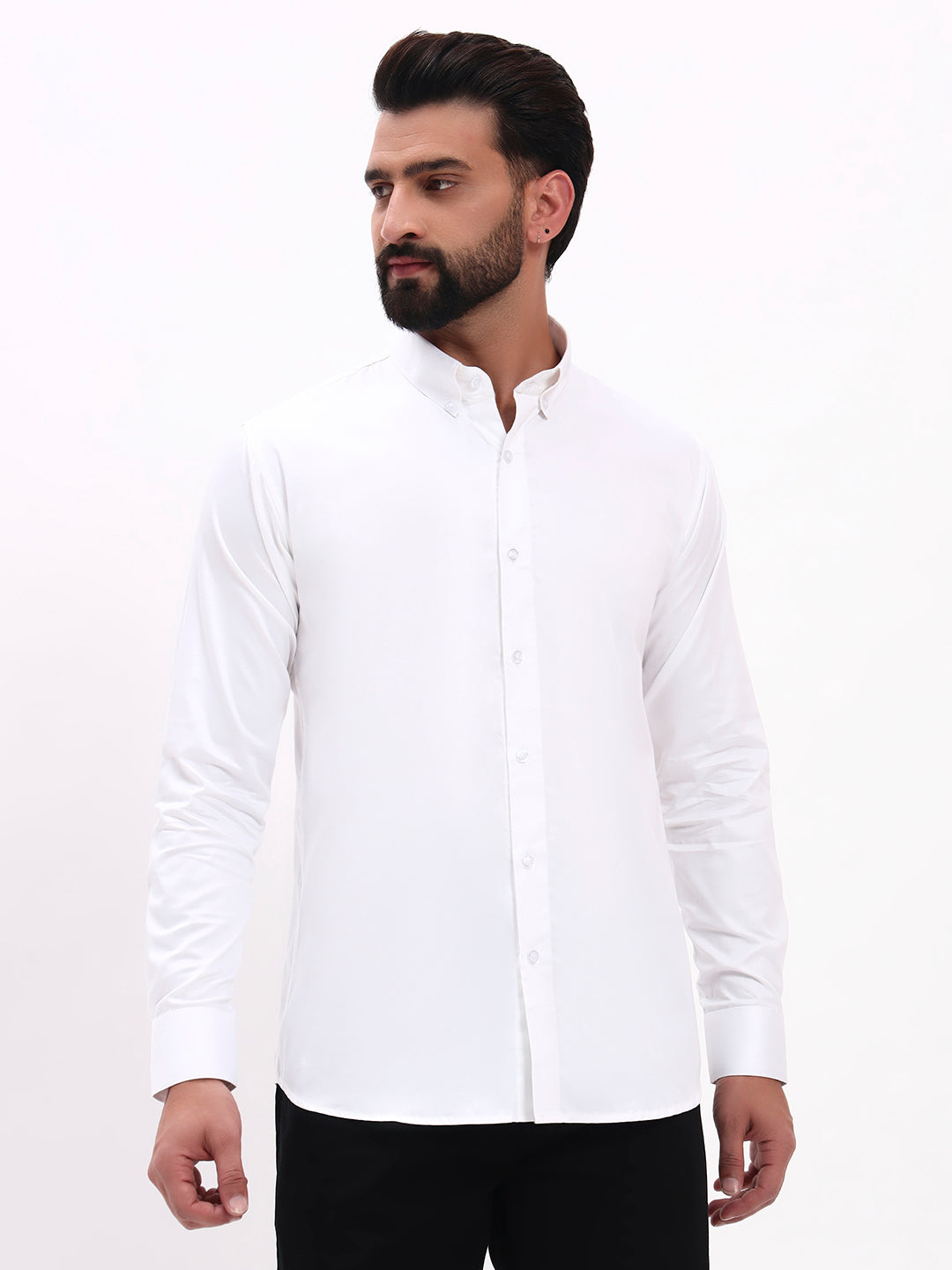 WHITE SATIN SHIRT