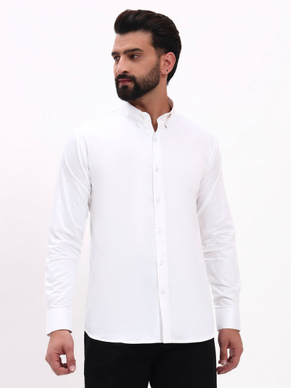 WHITE SATIN SHIRT