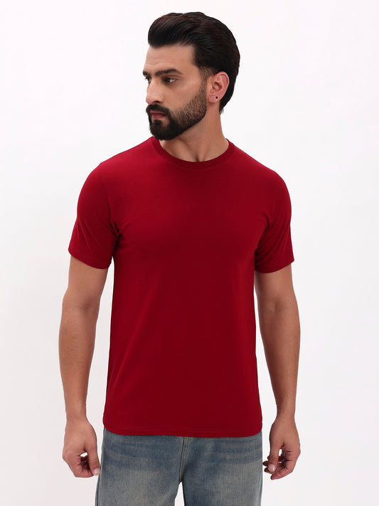 MAROON SOLID T-SHIRT