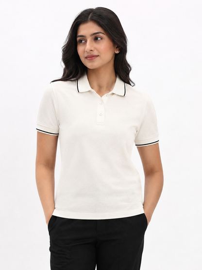 WOMEN'S WHITE POLO SHIRT