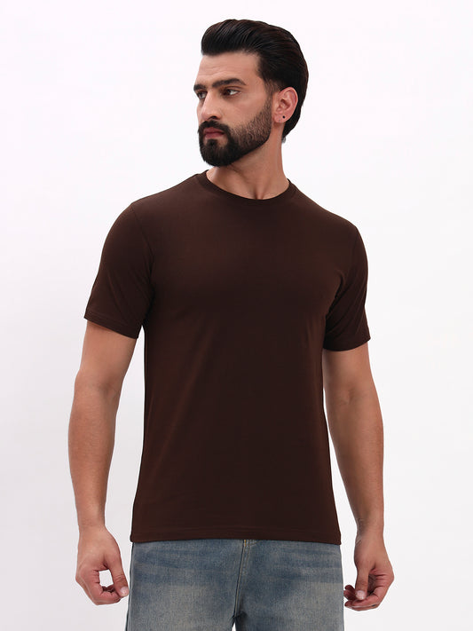 DARK BROWN SOLID T-SHIRT