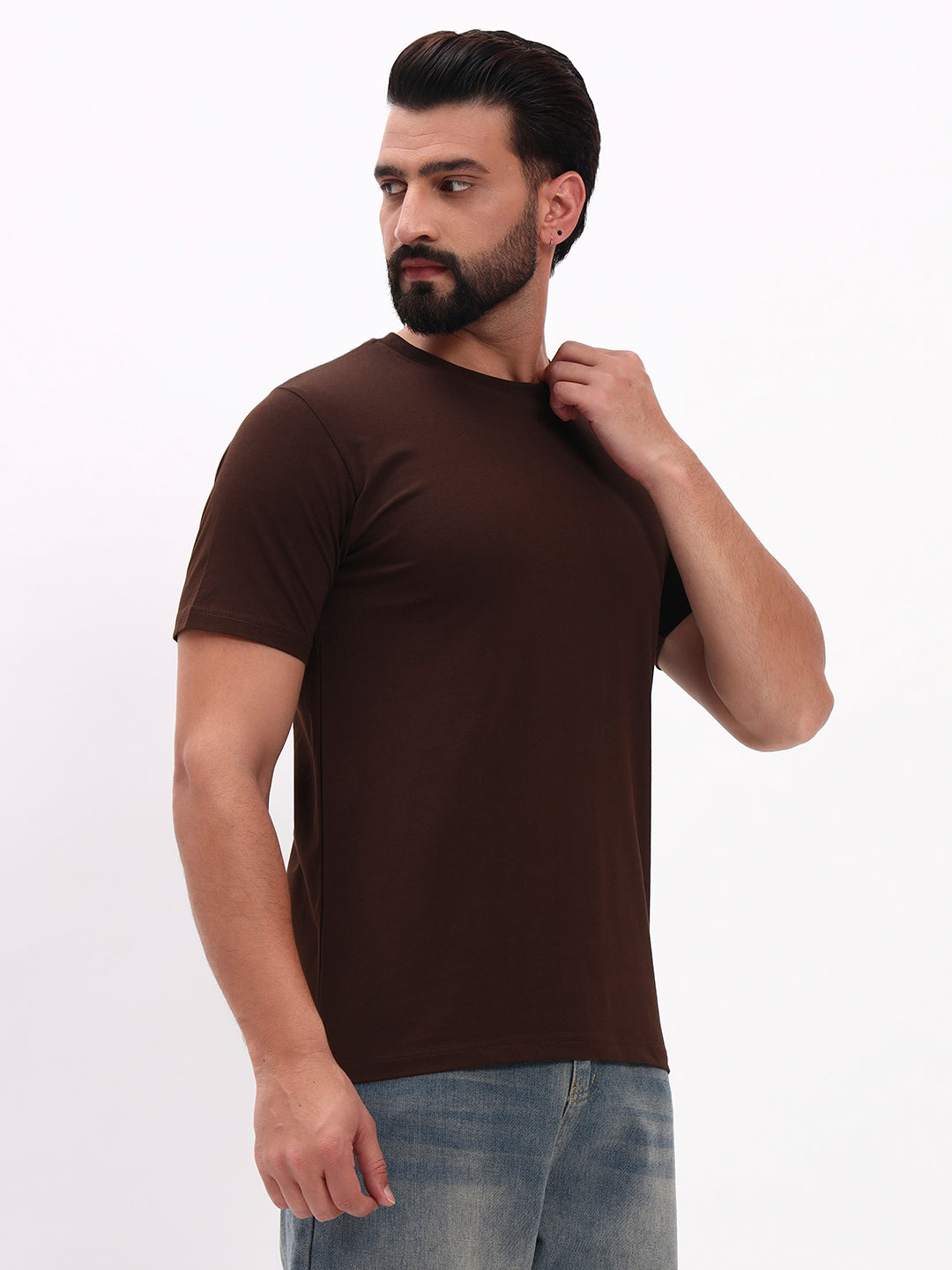 DARK BROWN SOLID T-SHIRT