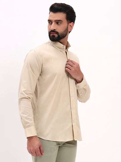 BEIGE LINEN COTTON SHIRT