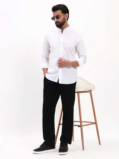 WHITE LINEN COTTON SHIRT