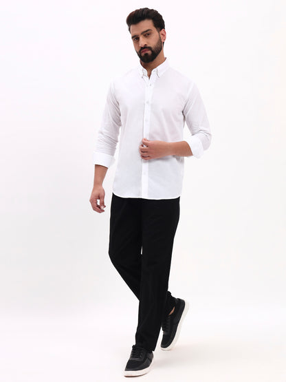 WHITE LINEN COTTON SHIRT