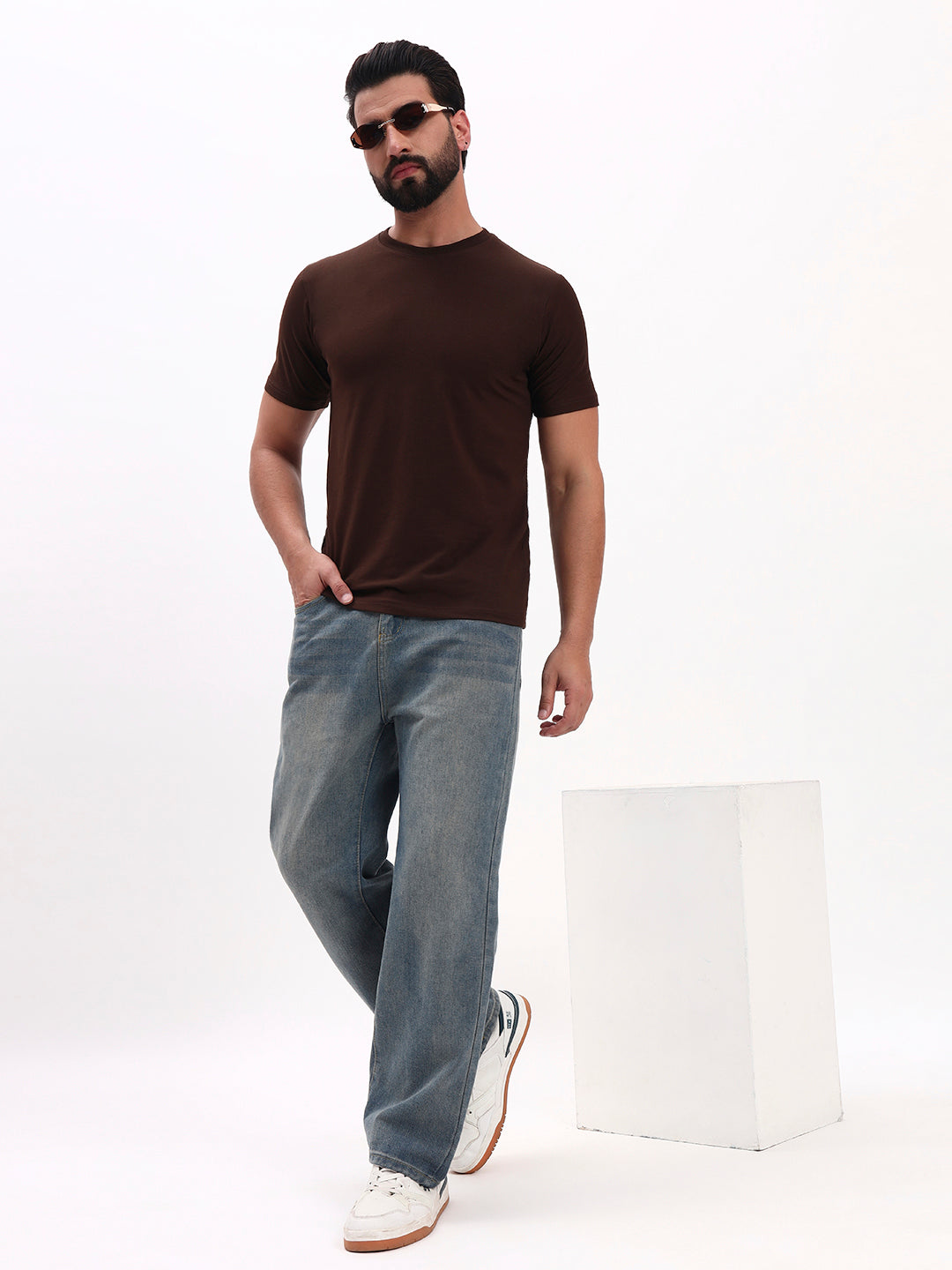 DARK BROWN SOLID T-SHIRT