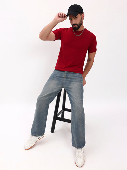 MAROON SOLID T-SHIRT