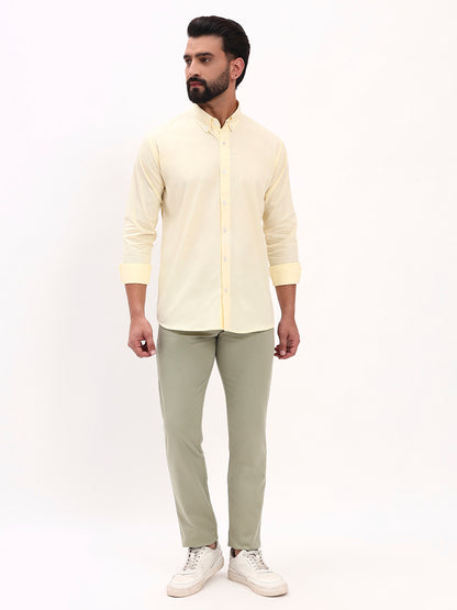 LIGHT YELLOW LINEN COTTON SHIRT