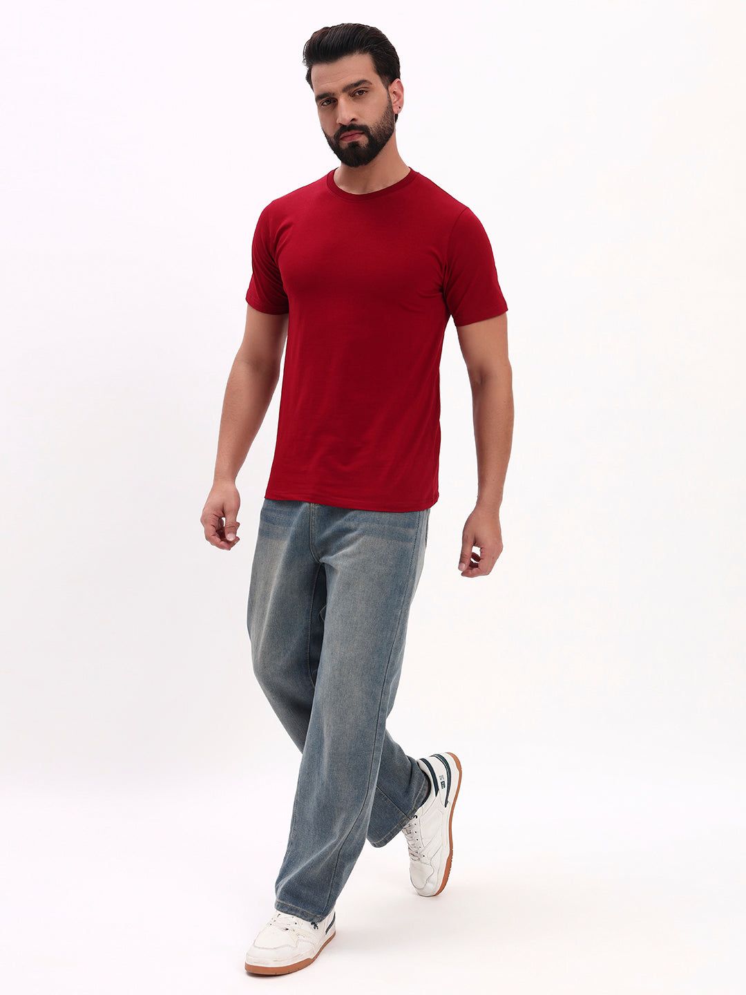 MAROON SOLID T-SHIRT