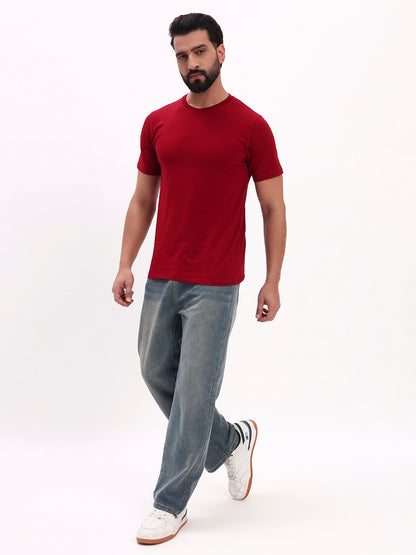 MAROON SOLID T-SHIRT