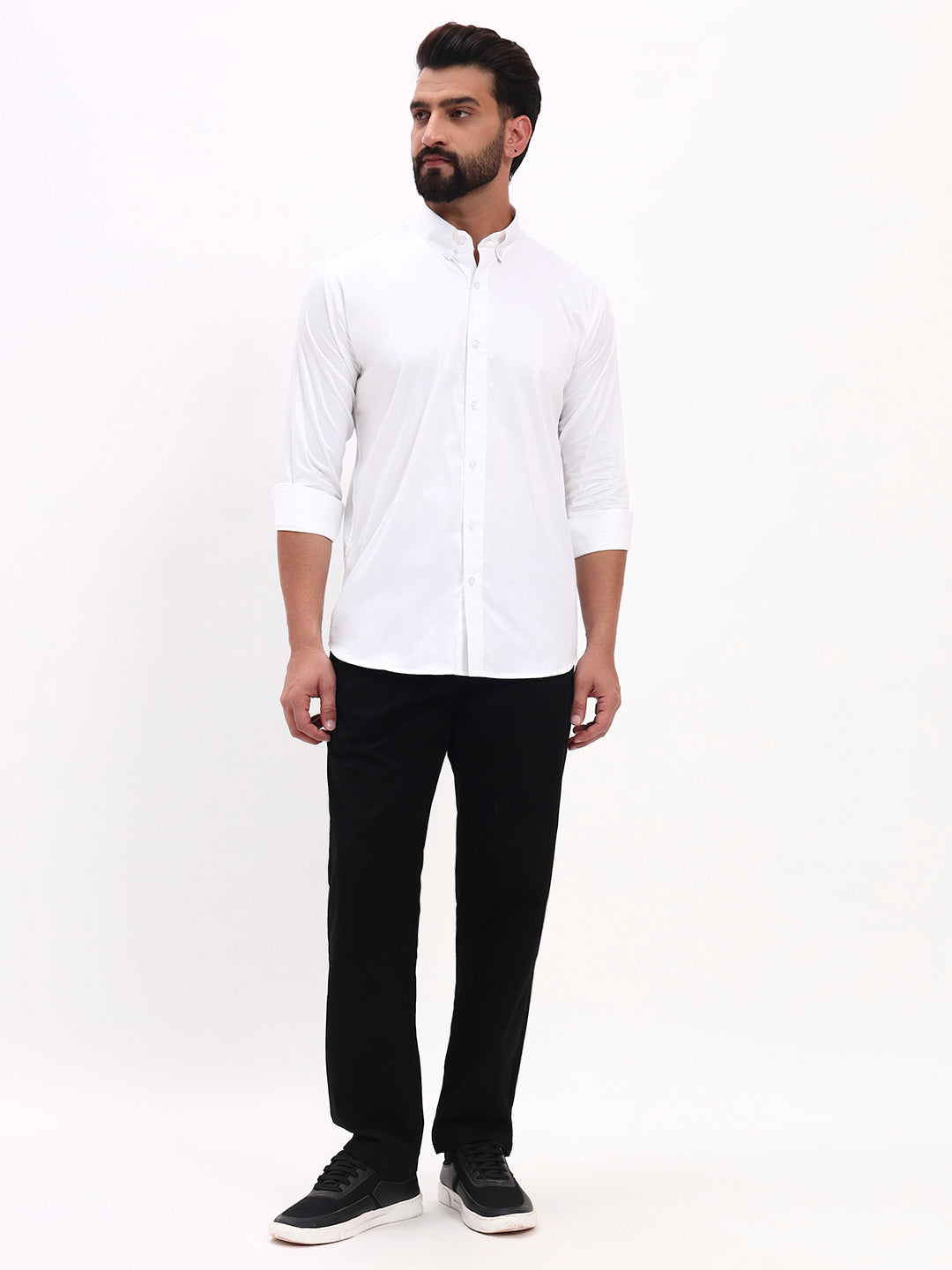 WHITE SATIN SHIRT