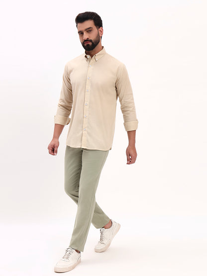 BEIGE LINEN COTTON SHIRT