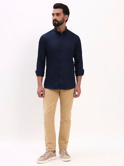 NAVY BLUE SATIN SHIRT