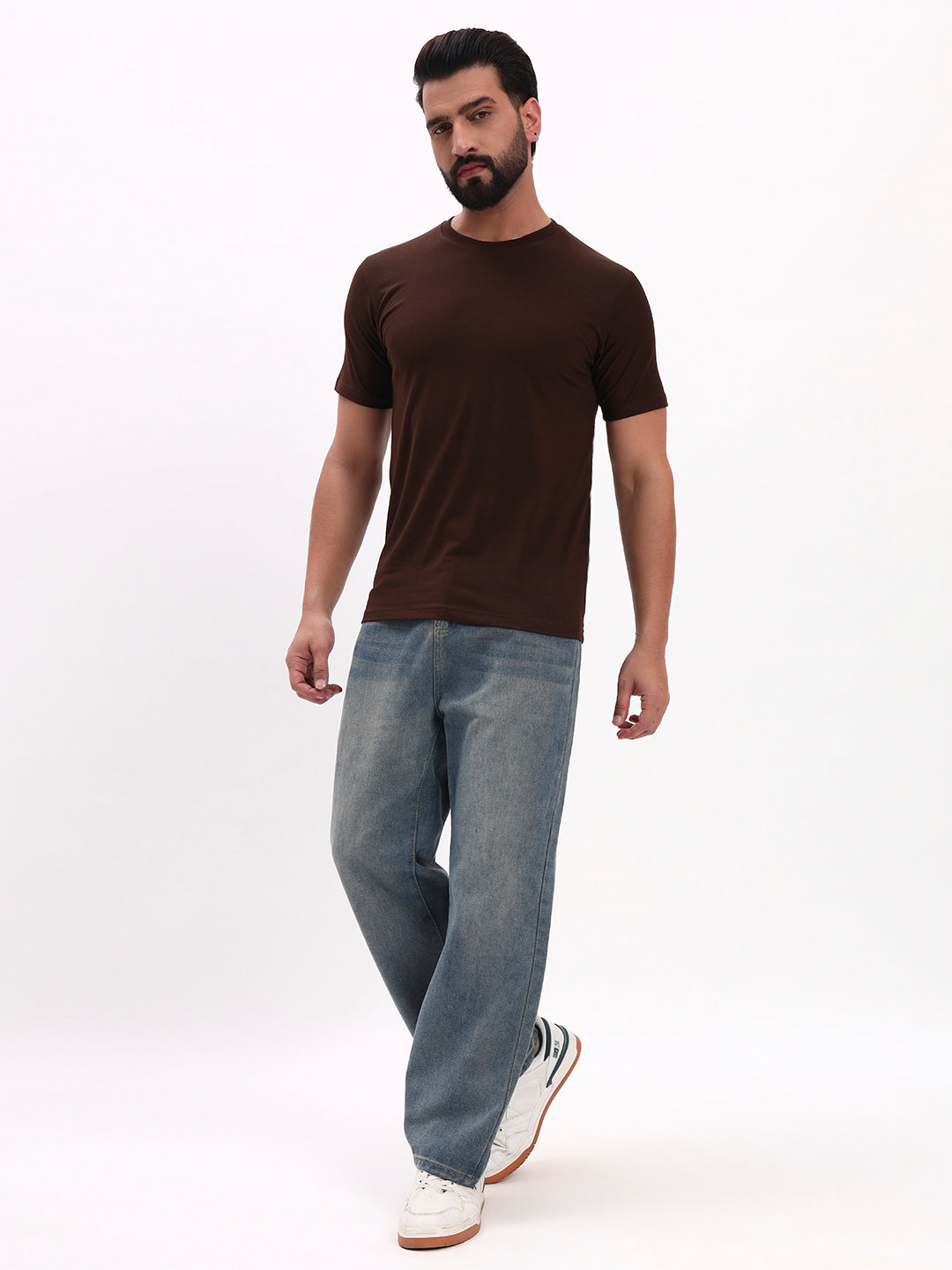DARK BROWN SOLID T-SHIRT