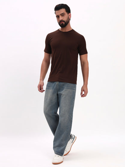 DARK BROWN SOLID T-SHIRT