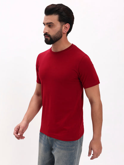 MAROON SOLID T-SHIRT
