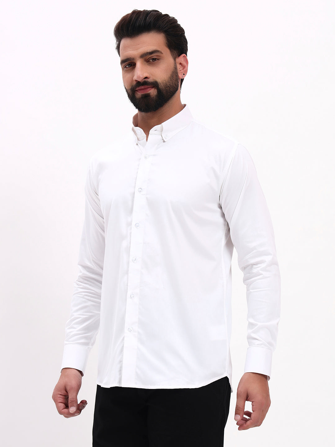 WHITE SATIN SHIRT